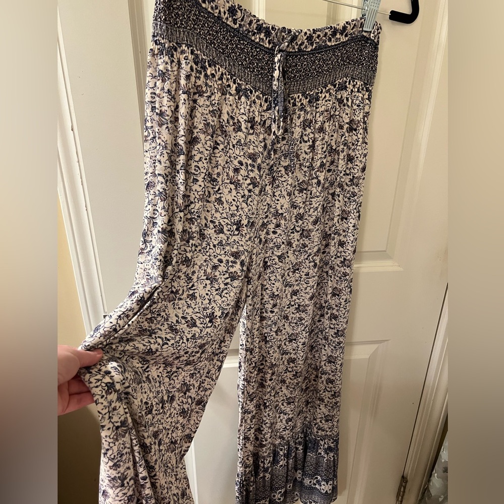 Mustard Seed-Floral Wide-Leg Flowy Pants-Size M - Picture 4 of 11